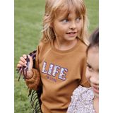 Vertbaudet - Meisjessweater - Oversized - Met Patchletters - Ronde Hals - Lange Mouwen