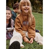 Vertbaudet - Meisjessweater - Oversized - Met Patchletters - Ronde Hals - Lange Mouwen