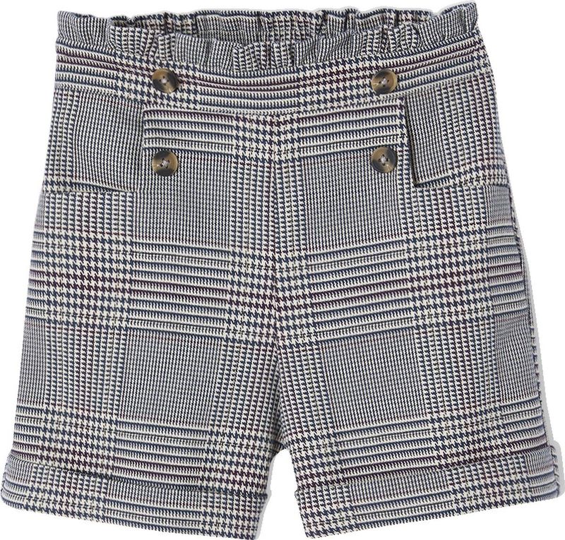Meisjesshort - Ruitjes - Flanel - Hoge Elastische Taille - 98% Polyester