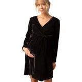 Envie de Fraise - Fluwelen Wikkeljurk - Zwangerschapsjurk - V-hals - Lange Mouwen