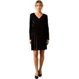 Envie de Fraise - Fluwelen Wikkeljurk - Zwangerschapsjurk - V-hals - Lange Mouwen