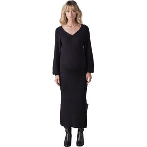 ENVIE DE FRAISE - Lange Zwangerschapsjurk - Geribd Tricot - Zwart