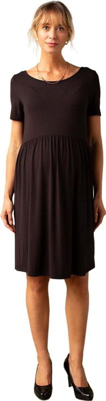 2-in-1 Zwangerschapsjurk - Zwart - Zacht Breisel - Top met Lovertjes