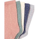Set van 5 - Meisjessokken - Rozenhout - 70% Katoen, 27% Polyamide, 3% Elastaan