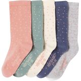 Set van 5 - Meisjessokken - Rozenhout - 70% Katoen, 27% Polyamide, 3% Elastaan