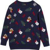 Jacquard - Jongenstrui - Marineblauw - Kerstthema - Lange Mouwen