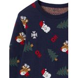 Jacquard - Jongenstrui - Marineblauw - Kerstthema - Lange Mouwen