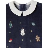 Kerstpyjama - Marineblauw - Pyjama voor Baby's - 75% Katoen, 25% Polyester - Drukknoopsluiting