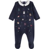 Kerstpyjama - Marineblauw - Pyjama voor Baby's - 75% Katoen, 25% Polyester - Drukknoopsluiting