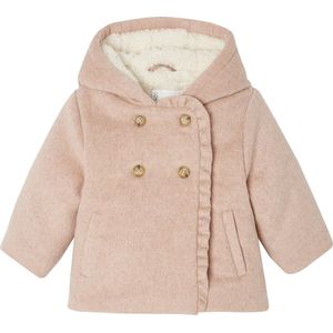 Jas - Gechineerd Grijs - Wolmix - Baby Meisje - Capuchon - Ritsbescherming
