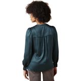 Zwangerschapsblouse - Gekruiste Halslijn - Lange Pofmouwen - Satijnen Effect - 100% Viscose