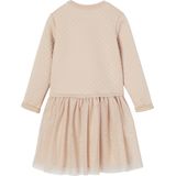 Jurk - 2 in 1 - Fleece en Voile - Roze - Met Sterrenbadge