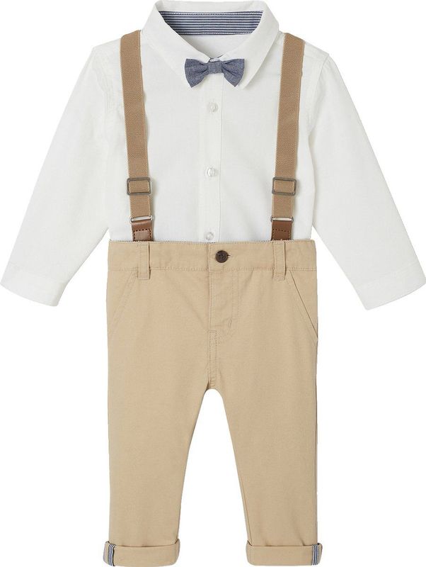 4-Delige Set - Babyjongens - Blauw - Katoen - Verstelbare Bretels