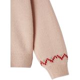 Jacquard - Meisjesvest - Roze - Met Glanzende Draden - Lange Mouwen - Knoopsluiting