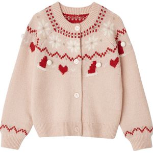 Vertbaudet - Jacquard - Meisjesvest - Met Glanzende Draden - Lange Mouwen