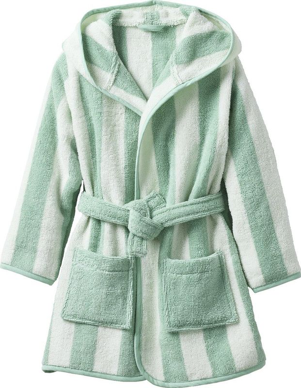 TRANSAT - Gestreepte Badjas - Groen - Kinderbadjas - 100% Katoen - 420 g/m2