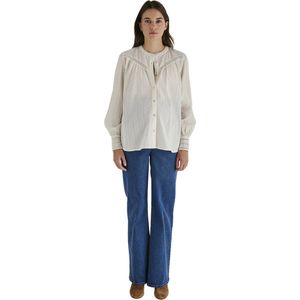 Vertbaudet - Zwangerschaps- en Borstvoedingsblouse - Katoenvoile - Geborduurd Effect - Ronde Hals