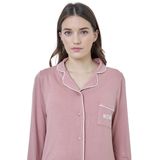 Pyjama's - Effen - 2-delige Pyjamaset - Rozenhout - Voor Tijdens de Zwangerschap