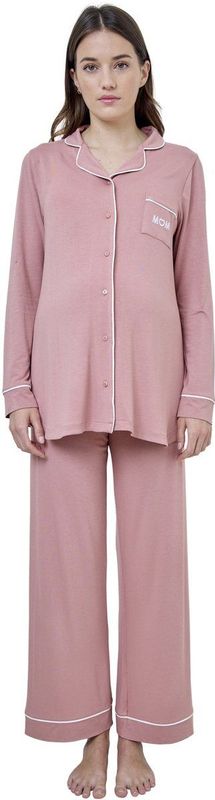 Pyjama's - Effen - 2-delige Pyjamaset - Rozenhout - Voor Tijdens de Zwangerschap