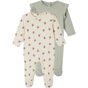 Set van 2 Slaappakjes - Saliegroen - 100% Biologisch Katoen - Lange Mouwen