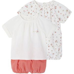 Pyjama's - Set van 2 - Licht Katoengaas - Korte Mouwen - Ronde Hals