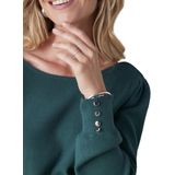 ENVIE DE FRAISE Fijn gebreide trui met gouden knoopdetail ENVIE DE FRAISE