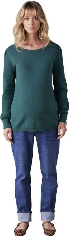 ENVIE DE FRAISE Fijn gebreide trui met gouden knoopdetail ENVIE DE FRAISE