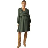 Envie de Fraise - Gekruiste Zwangerschapsjurk - Groen - 70% Viscose, 30% Lyocell
