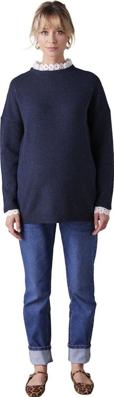 ENVIE DE FRAISE Lange zwangerschapstrui met afneembare kanten details ENVIE DE FRAISE