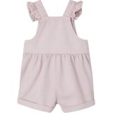 Korte Tuinbroek - Lila - 70% Katoen, 30% Lyocell - Geknoopte Bretels, Drukknopen tot 18 Maanden