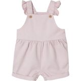 Korte Tuinbroek - Lila - 70% Katoen, 30% Lyocell - Geknoopte Bretels, Drukknopen tot 18 Maanden