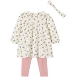 Vertbaudet - Babyset - Jurk - Bloemmotief - Legging en Haarband - 3-delig
