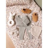 Vertbaudet - Babyset - Rompertje + Legging + Sjaal - Wit - 100% Biologisch Katoen