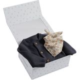 Gemêleerde Gebreide Babyset - Antraciet - Babypakje met Lange Mouwen en Sjaal