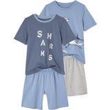 Set van 2 - Pyjamabroeken - Hemelsblauw - 80% Katoen, 20% Gerecycled Katoen