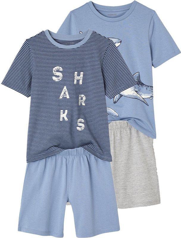 Set van 2 - Pyjamabroeken - Hemelsblauw - 80% Katoen, 20% Gerecycled Katoen