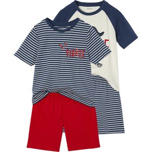 Pyjama's - Set van 2 - Korte Mouwen - Katoen - Piratenmotief en Gestreept