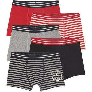 Vertbaudet - Bio Collectie - Boxershorts - Rood - 5-Pack, 95% Biologisch Katoen