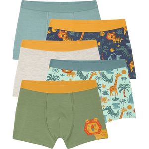 Set van 5 stretch boxershorts voor jongens Jungle groen