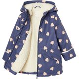 Meisjesregenjas - Bloemenmotief - Waterafstotend - Sherpa Voering