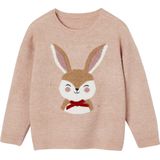 Kersttrui - Ronde Hals - Jacquard Rendierpatroon - Zacht Breisel - Inclusief 2 Scrunchies