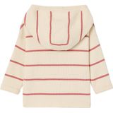 Gestreepte - Babytrui - Terracottategel - 80% Katoen, 20% Polyamide - Capuchon, Borstzakje