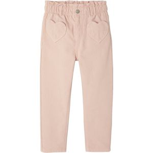 Paperbag - Meisjesbroek - Roze - 100% Katoen - Hartjeszakken