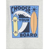 Jongens - Skateprint Sweater - Gemêleerd Wit - Katoen