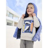 Jongens - Skateprint Sweater - Gemêleerd Wit - Katoen