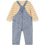 Babyset - T-shirt + Tuinbroek - Gestreept - Denim - 0-18 Maanden