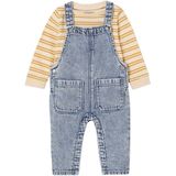 Babyset - T-shirt + Tuinbroek - Gestreept - Denim - 0-18 Maanden
