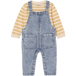 Babyset - T-shirt + Tuinbroek - Gestreept - Denim - 0-18 Maanden