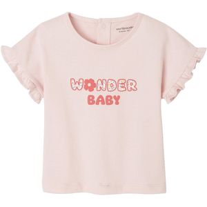 Vertbaudet - T-shirt - Wit - Biologisch Katoen - Wonder Baby Opdruk