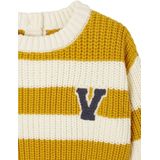 Gestreepte - Babytrui - Mosterdgeel - Katoen